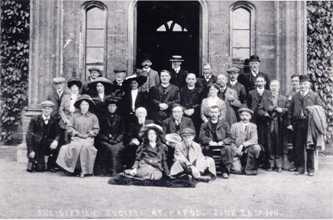 The Antiquarian Society at Hafod, 1911. The old squire, Thomas James Waddingham, is seated in the front row, 4th from left. Ref. FOH.A/06/08