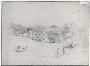  Hafod old house, gan Elizabeth Anne Salvin. 1848. Cyf. FOH.A/11/53